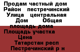 Продам частный дом  › Район ­ пестречинский › Улица ­ центральная › Дом ­ 7 › Общая площадь дома ­ 35 › Площадь участка ­ 2 400 › Цена ­ 1 250 000 - Татарстан респ., Пестречинский р-н, Уланово д. Недвижимость » Дома, коттеджи, дачи продажа   . Татарстан респ.